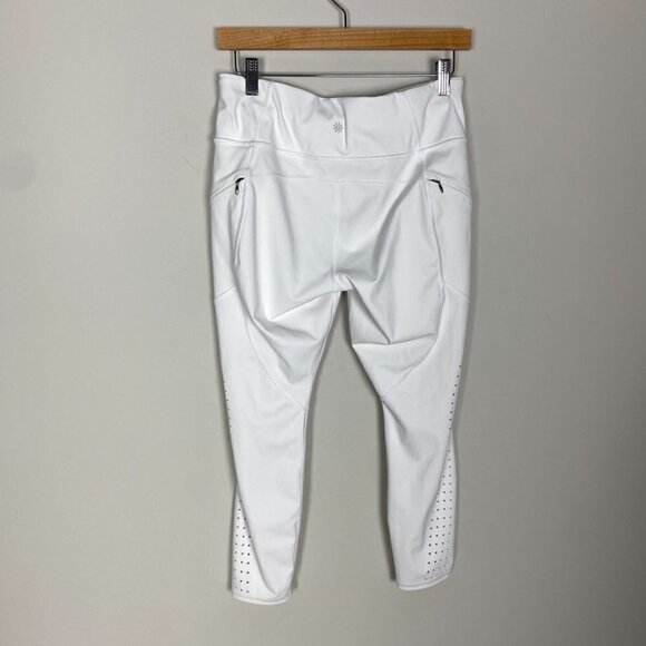 Athleta Laser Cut Leggings White Pockets Active Womens Medium Petite - Picture 5 of 10